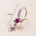 Rose / 1 Piece Simple Series Simple Heart Copper Silver Color Zircon Women's Hoop Earrings Picture2